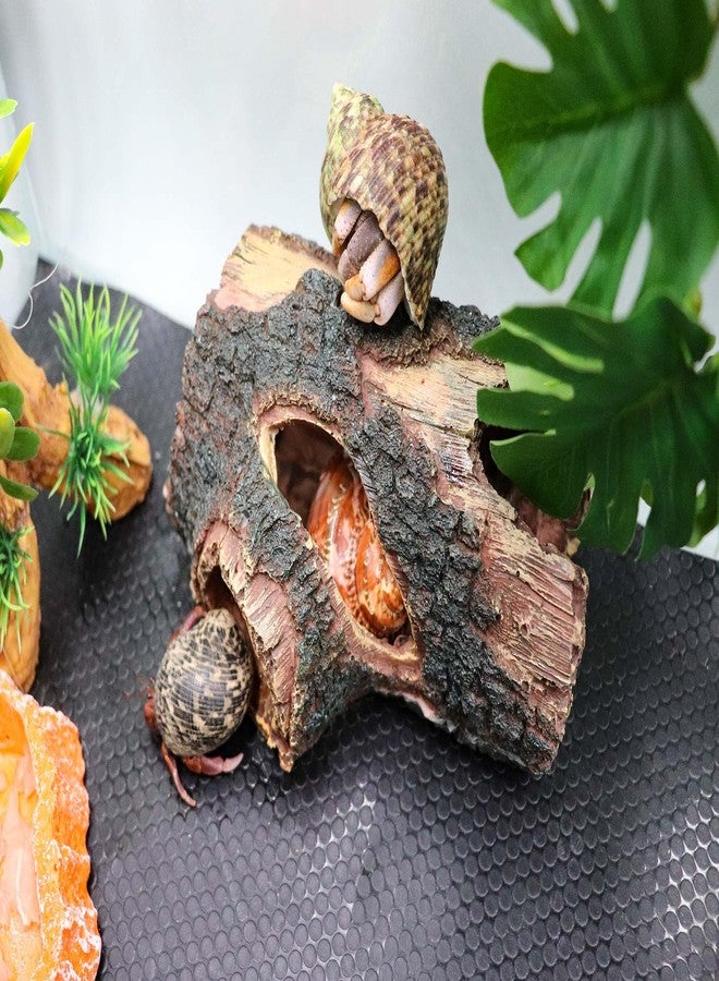 Neeenn Hermit Crab Hideout, Resin Simulation Stone Reptile Cave Hideout, Hermit Crab Climbing Toys, Terrarium Habitat Decor for Lizard Spider Aquarium Fish Gecko Bearded Dragon - Image 2